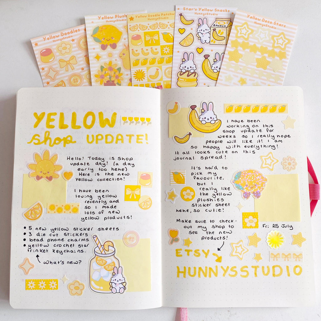 Star’s yellow snacks vinyl sticker sheet