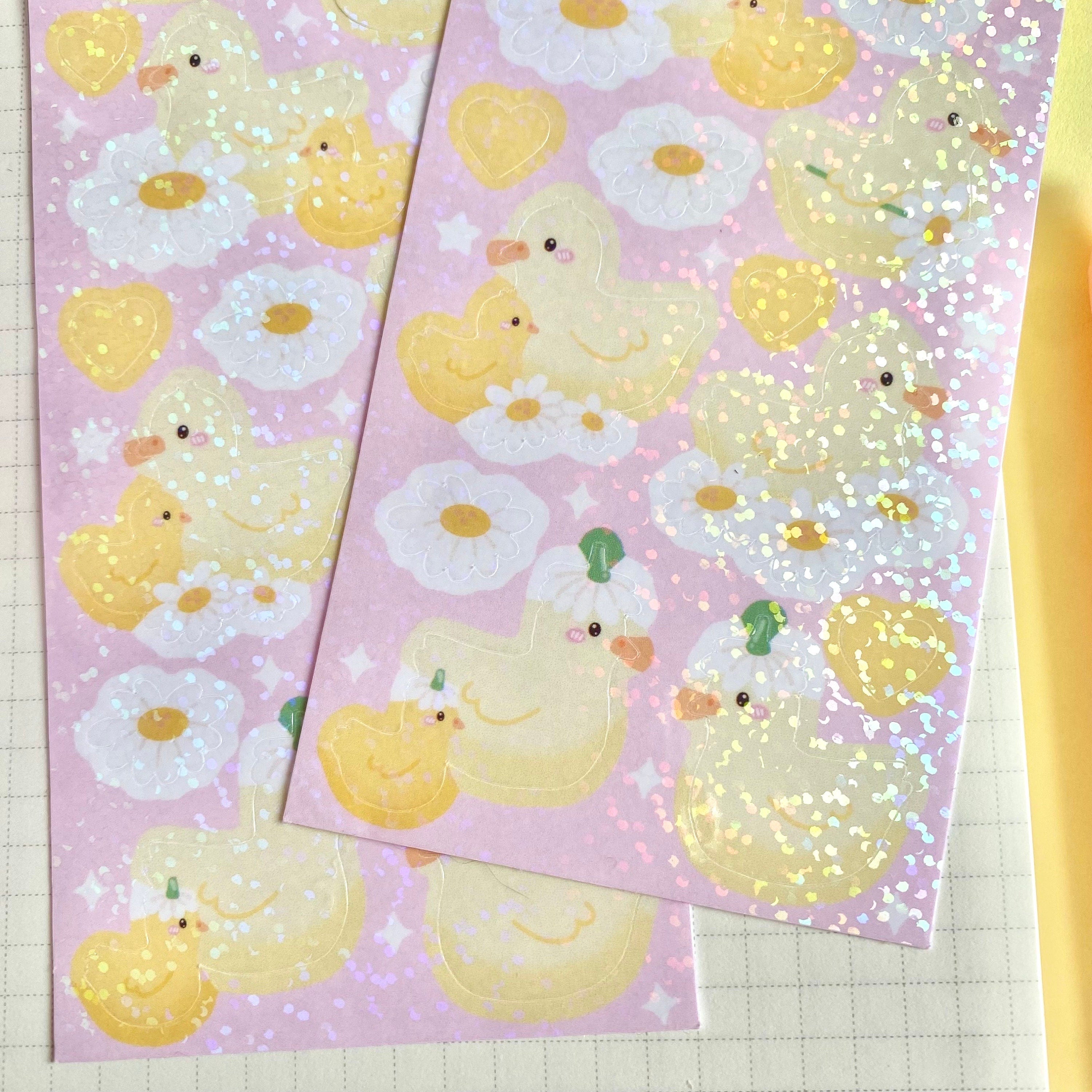 Ducklings holographic vinyl sticker sheet
