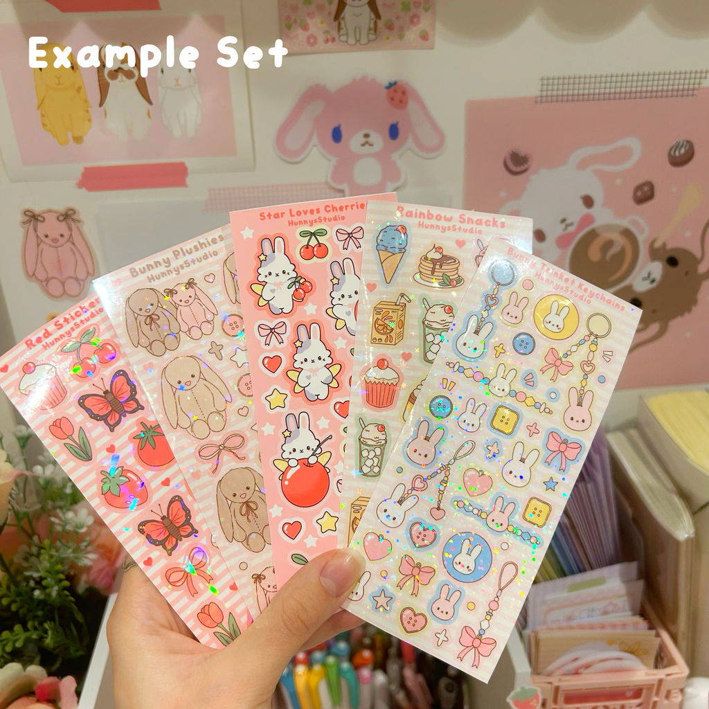 OOPSIE holo vinyl 5 sticker sheets, imperfect B grade.