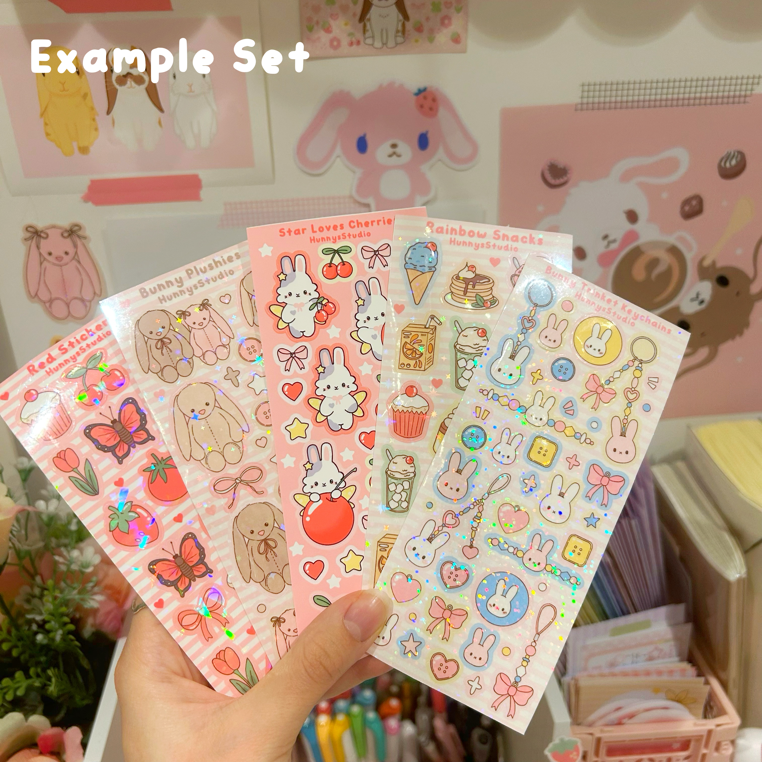 OOPSIE holo vinyl 5 sticker sheets, imperfect B grade.