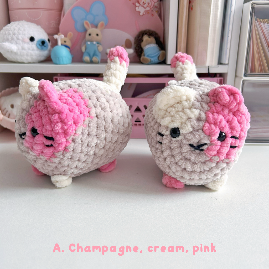 Crochet loaf cats, neutral handmade crochet kitty