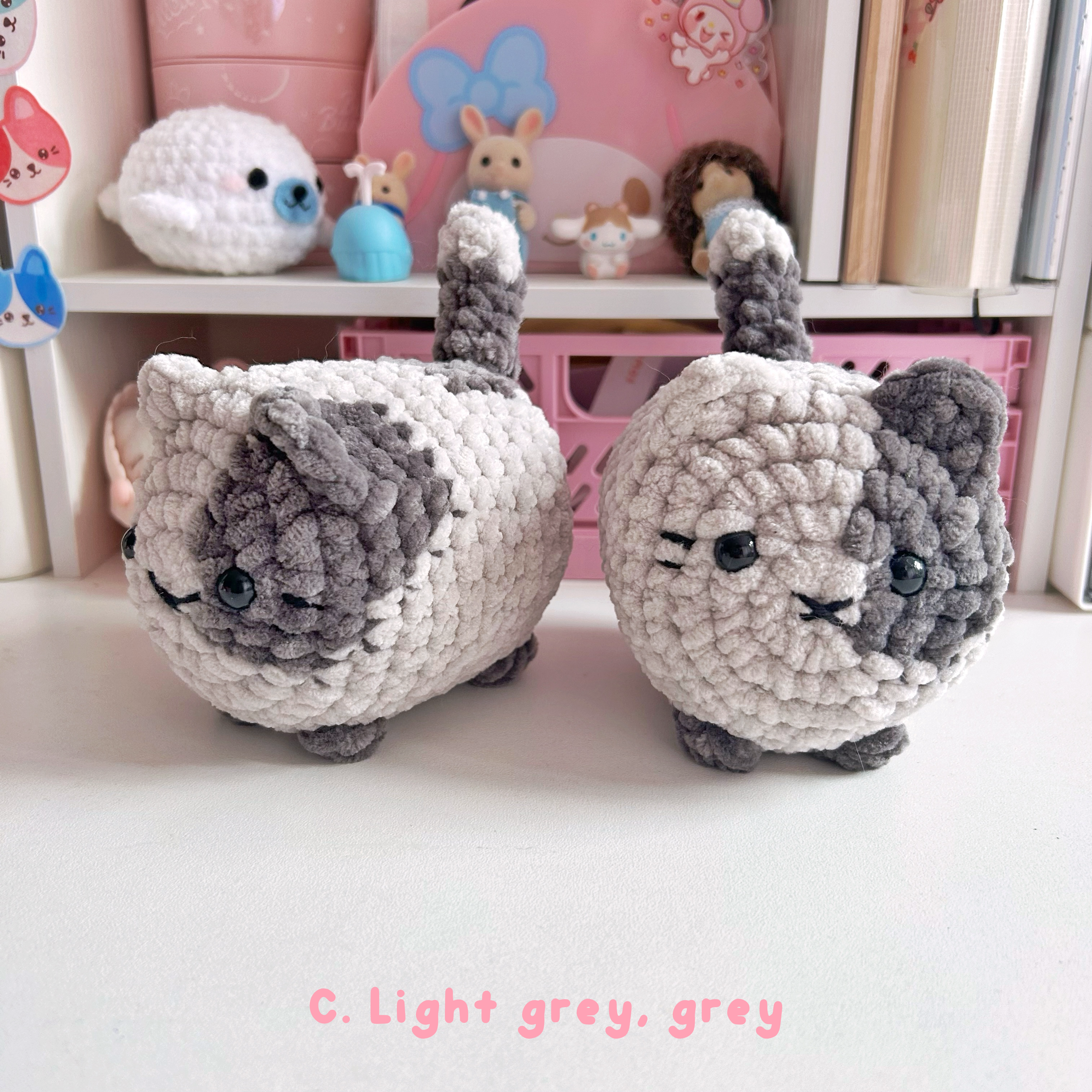 Crochet loaf cats, neutral handmade crochet kitty