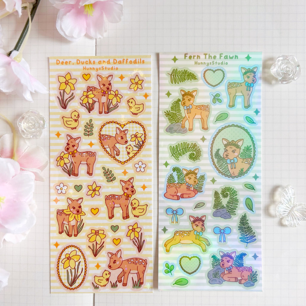 Fern the fawn vinyl holographic sticker sheet