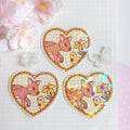 Yellow Fawn and duck heart die cut vinyl holographic sticker