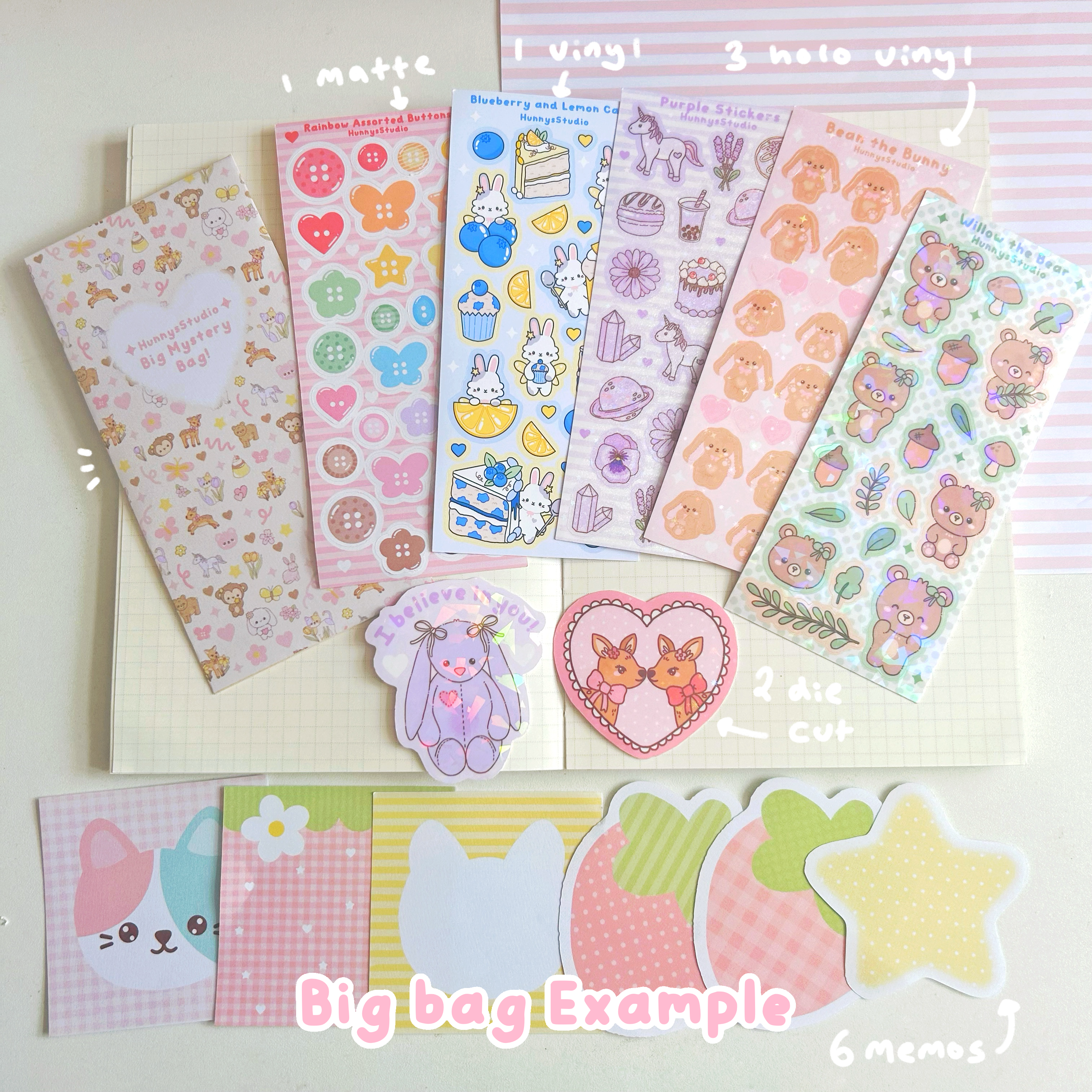 MYSTERY BAGS- surprise sticker sheets, die cuts and memo bundles, small or big