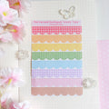 Patterned scalloped 'washi tape' matte sticker sheet