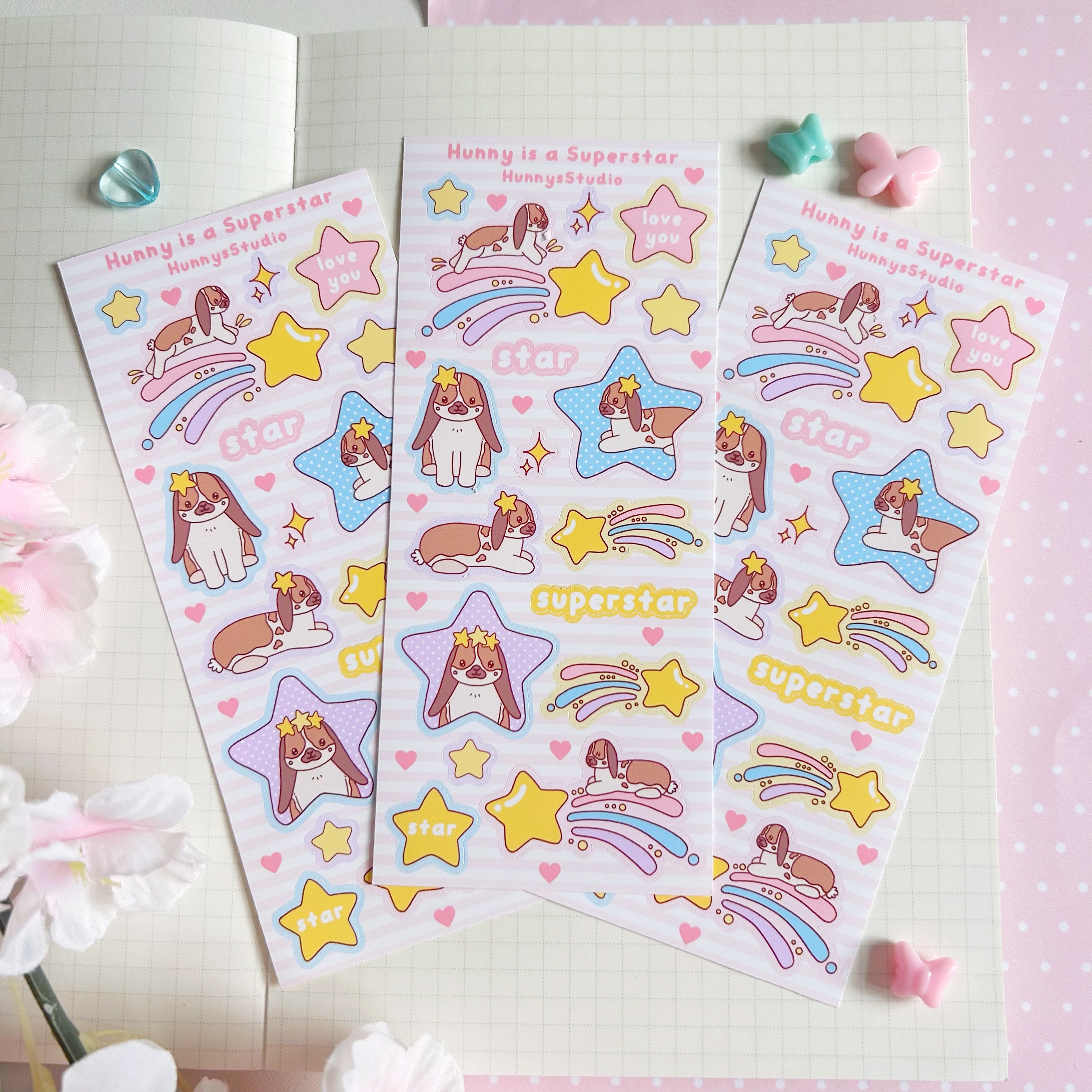 Hunny is a superstar vinyl sticker sheet