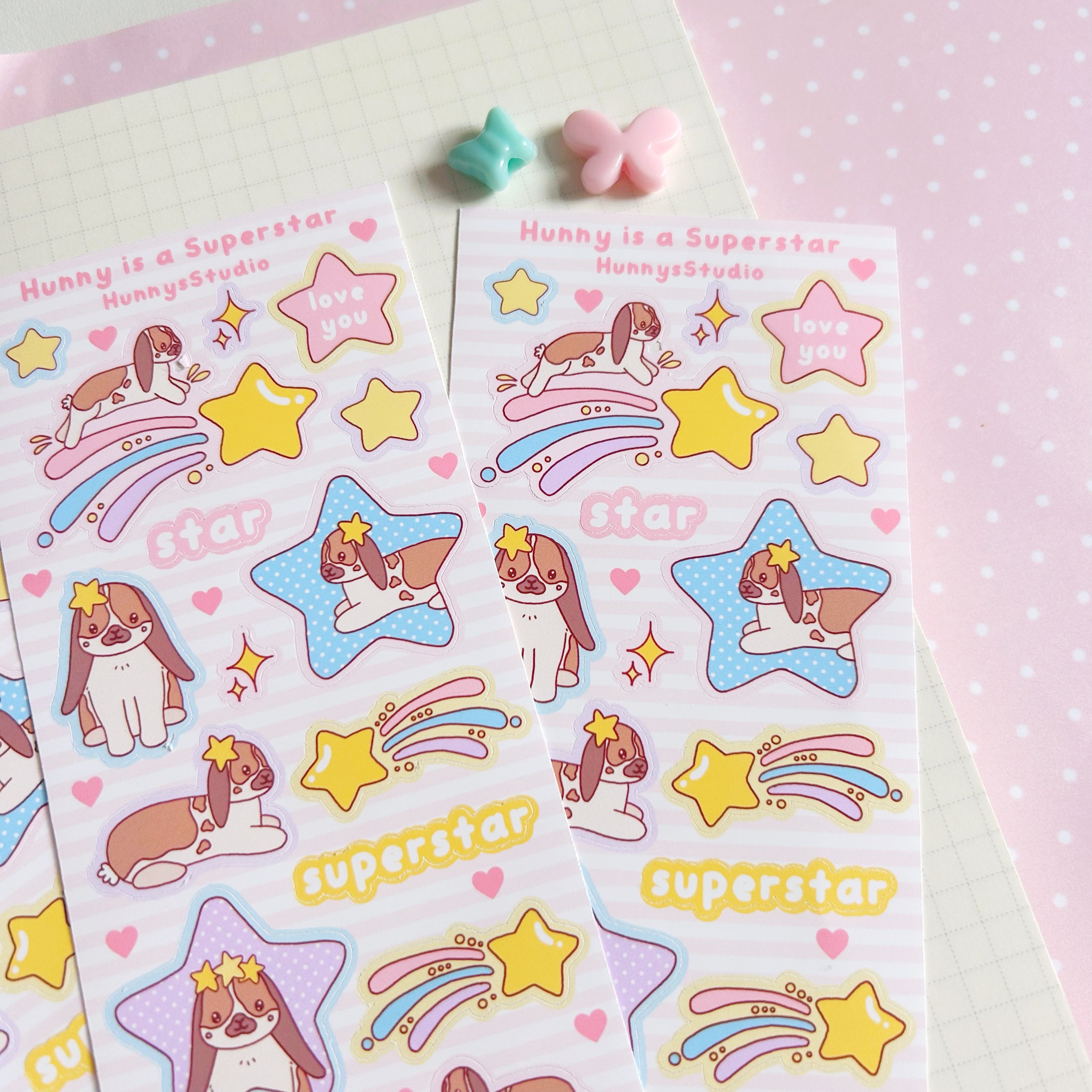 Hunny is a superstar vinyl sticker sheet