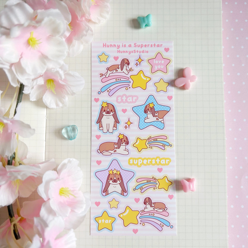 Hunny is a superstar vinyl sticker sheet
