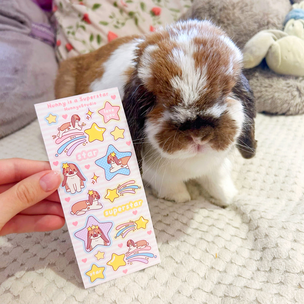 Hunny is a superstar vinyl sticker sheet
