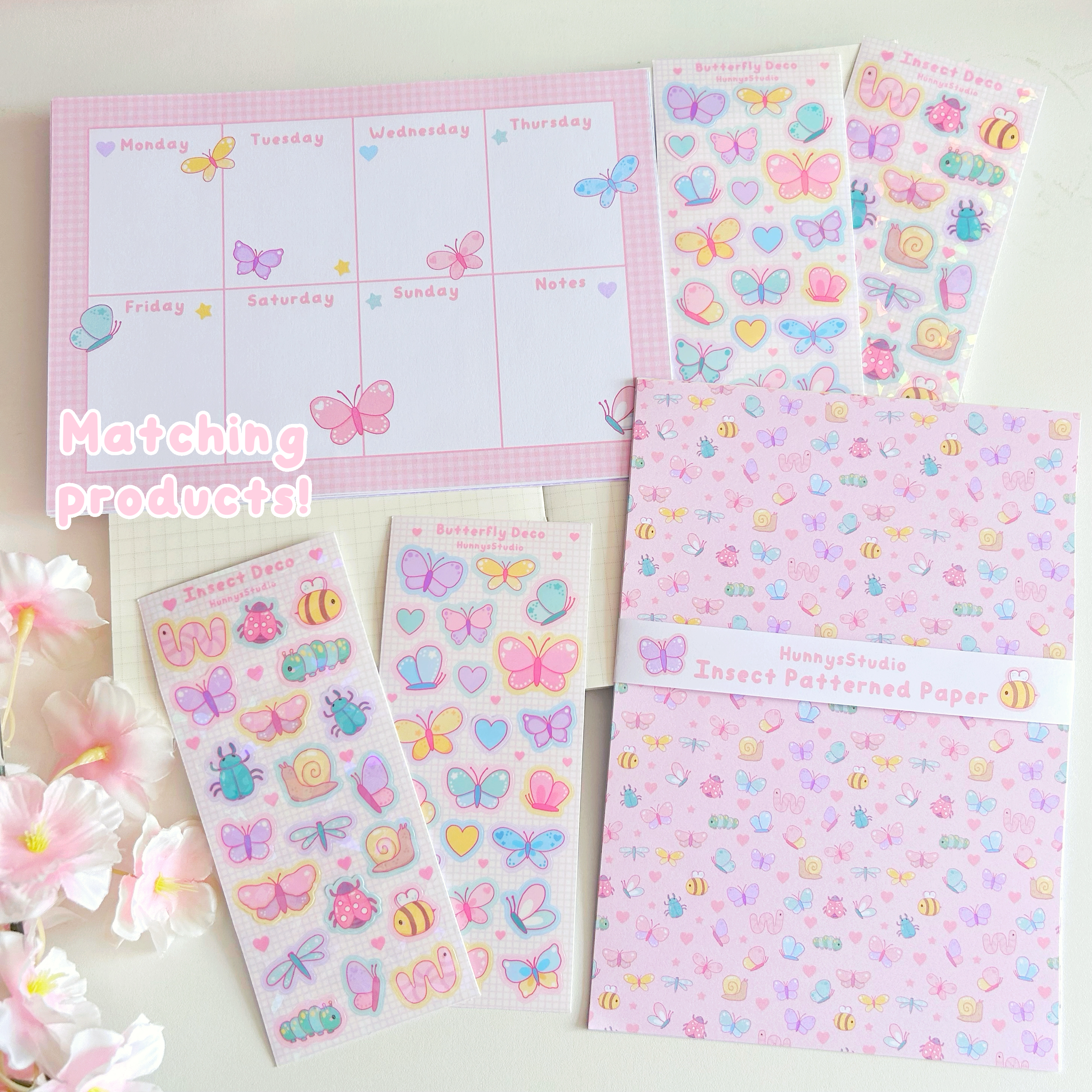Insect Deco vinyl holographic sticker sheet