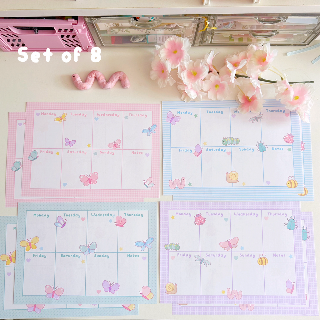Insect weekly planner memo set
