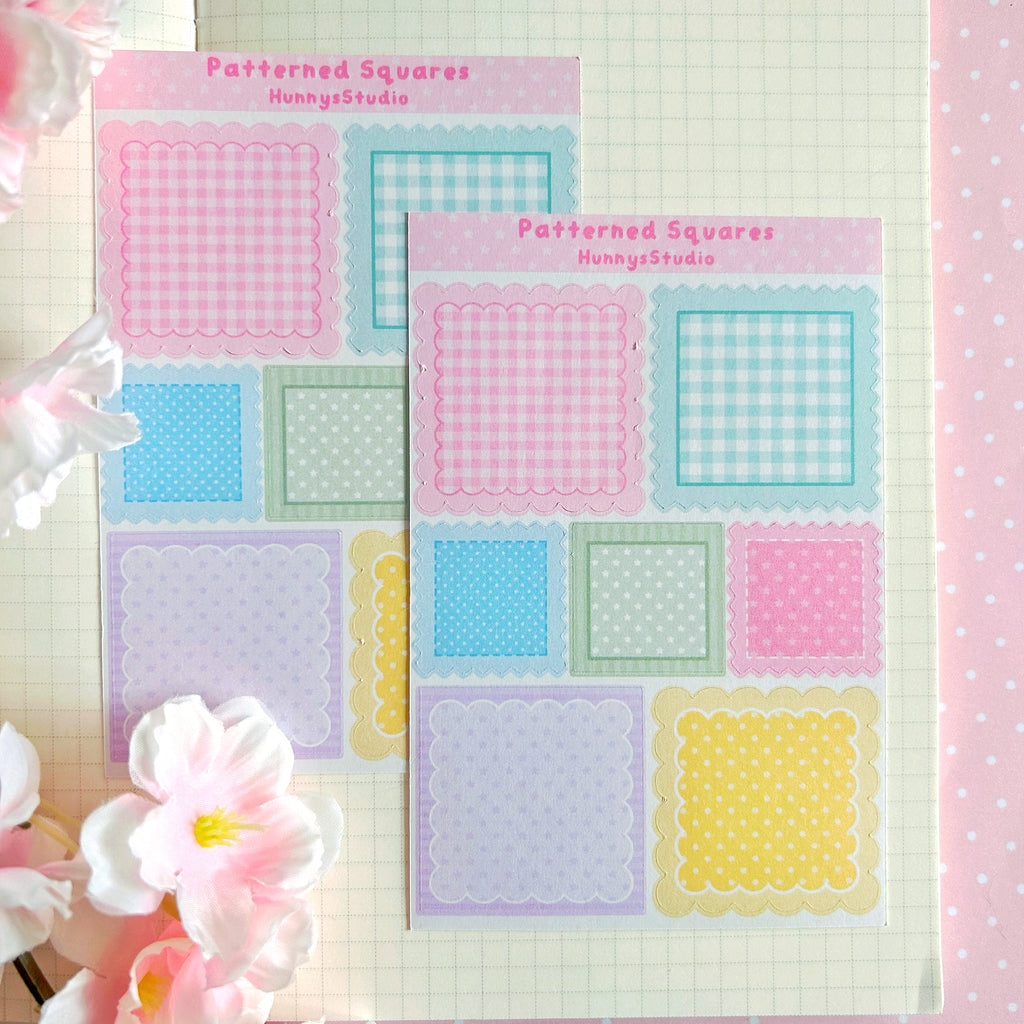 Patterned Squares, matte sticker sheet