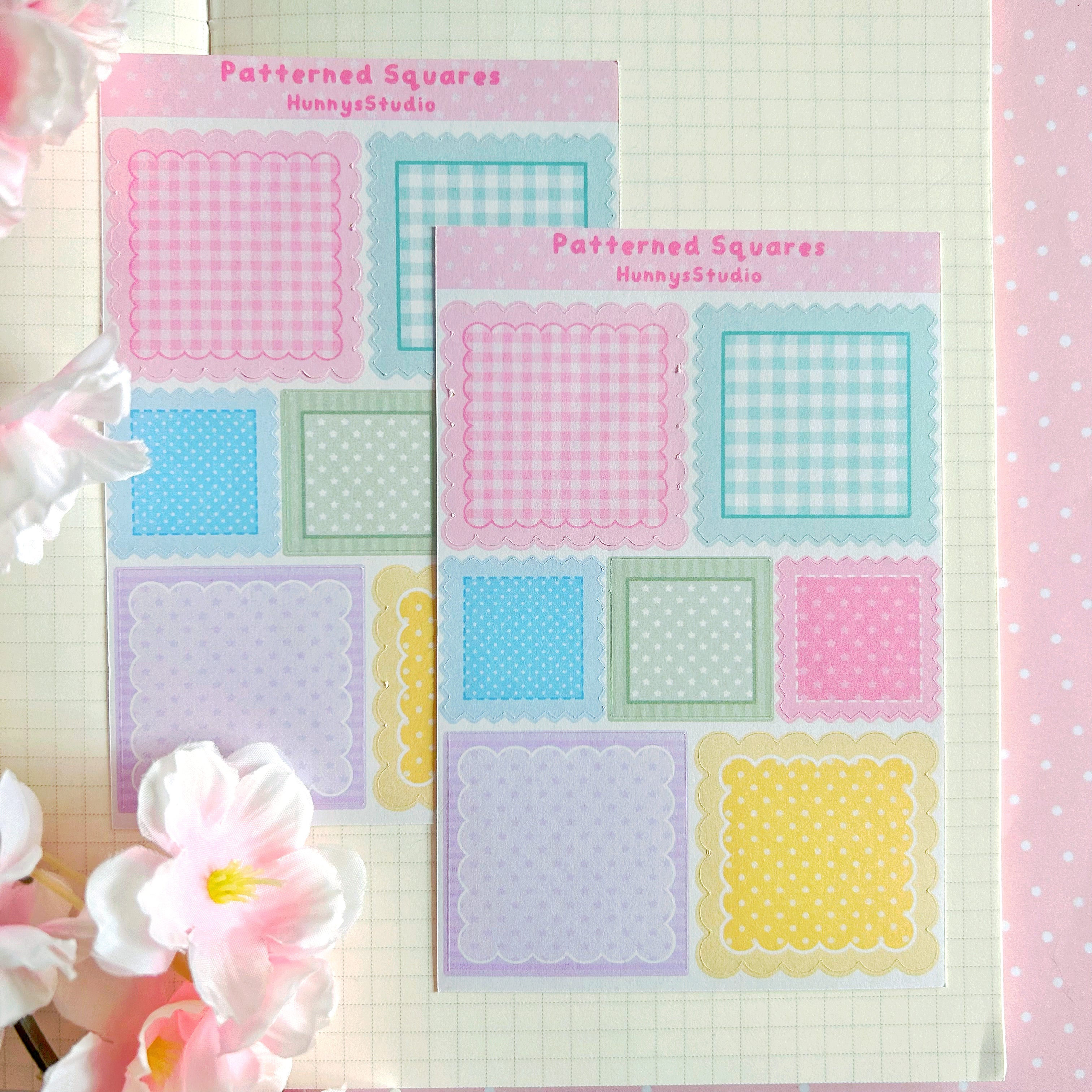 Patterned Squares, matte sticker sheet