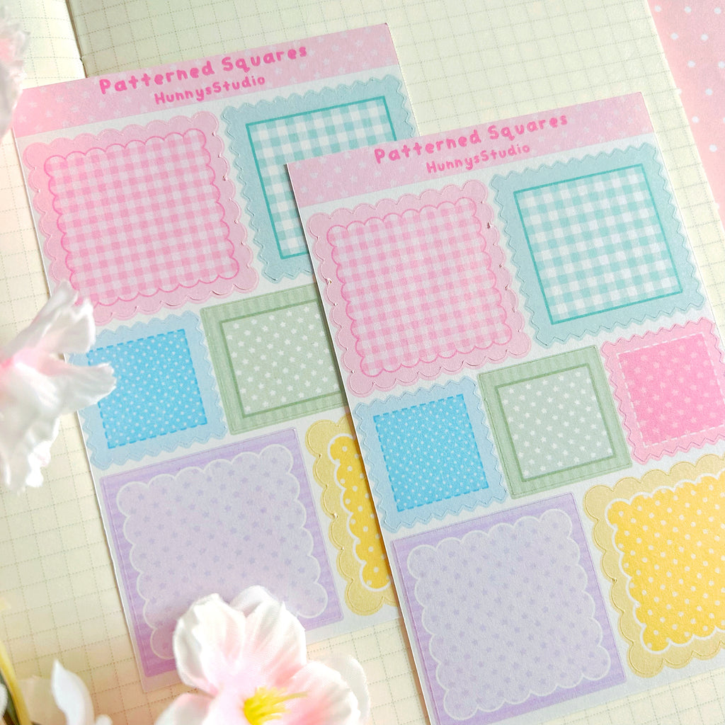 Patterned Squares, matte sticker sheet