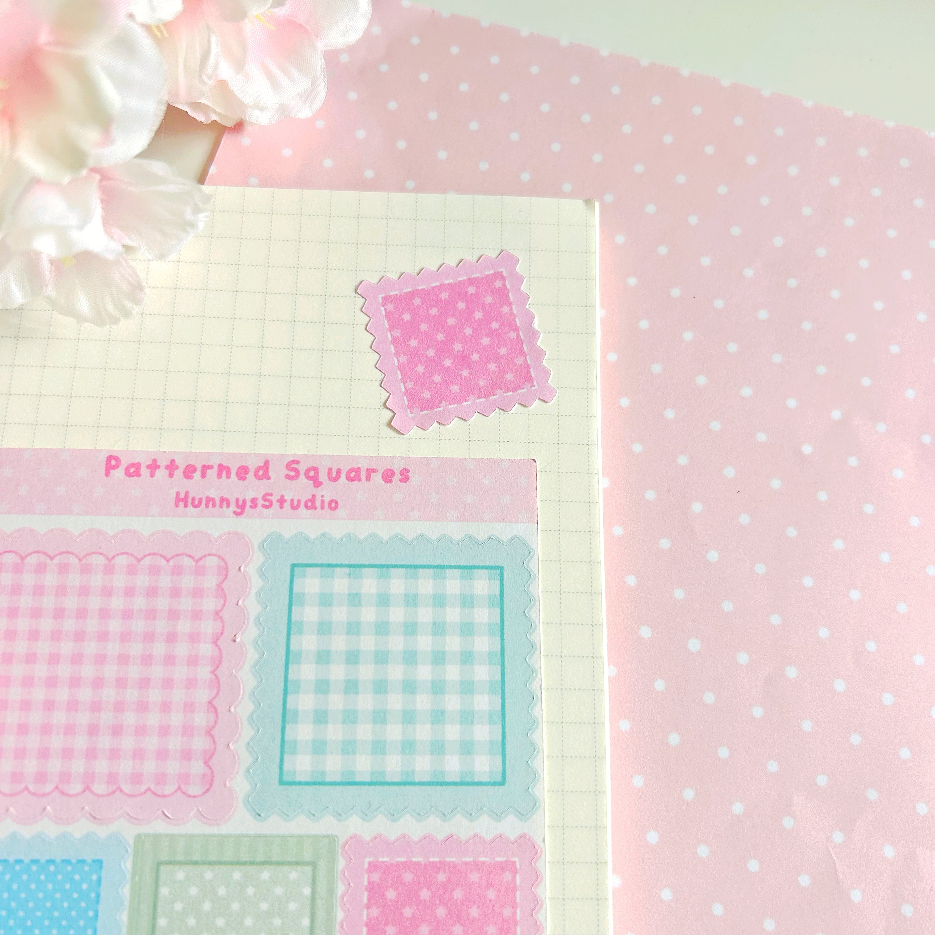 Patterned Squares, matte sticker sheet