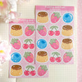 Pudding and Fruit matte sticker sheet