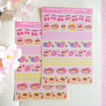Pudding and Fruit 'washi tape' matte sticker sheet