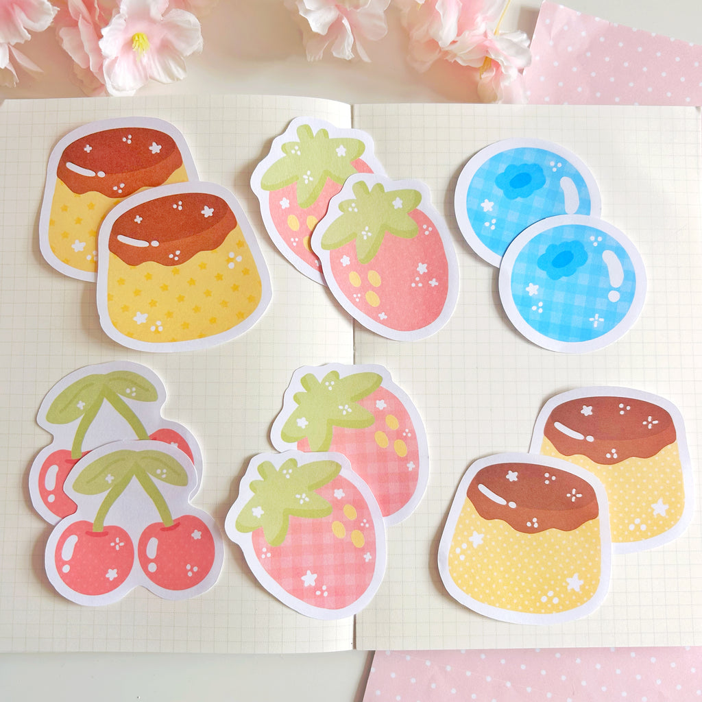 Pudding and Fruit memo set, to do list note papers