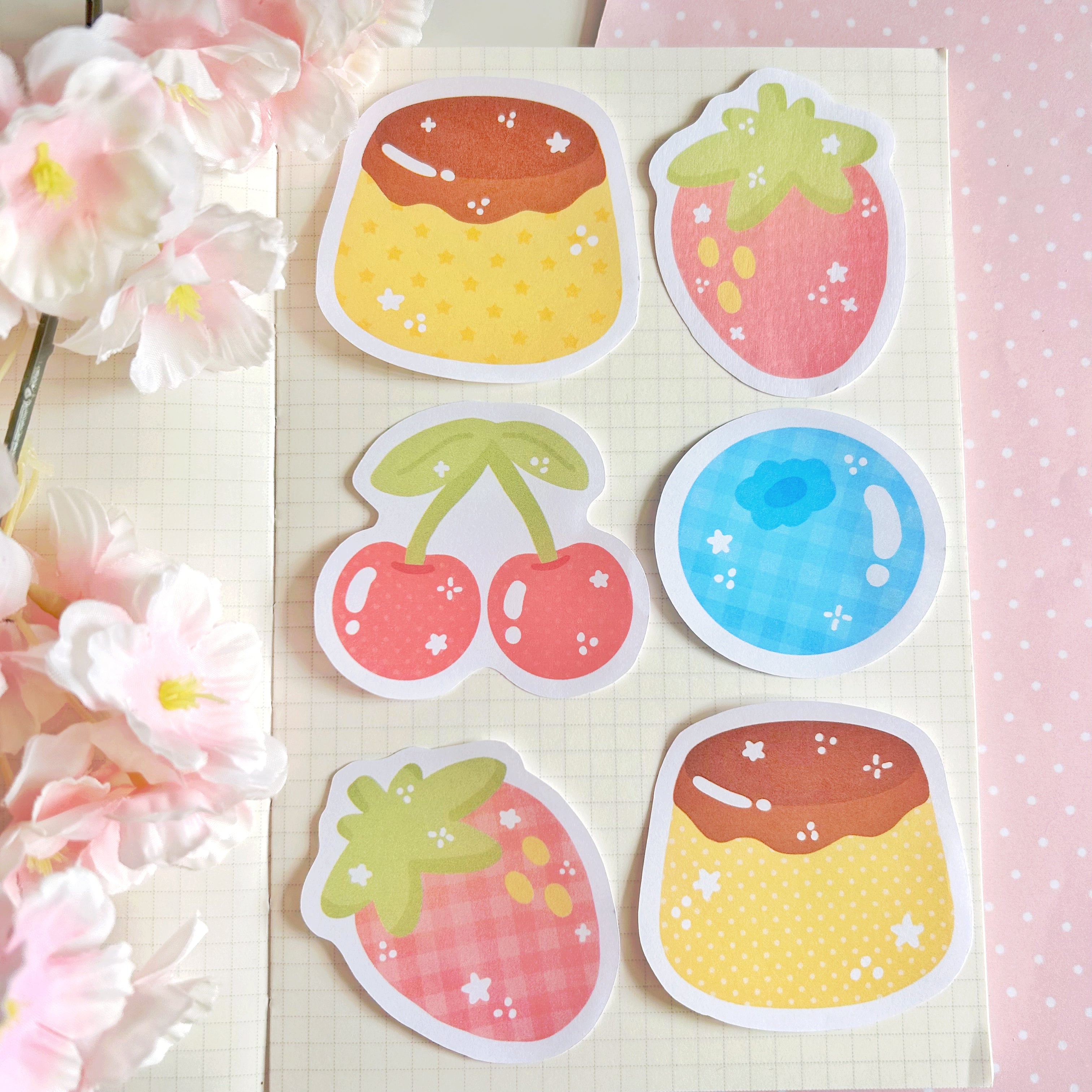 Pudding and Fruit memo set, to do list note papers