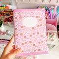 Pink Bunny and Bear A5 notebooks, dotted paper journals