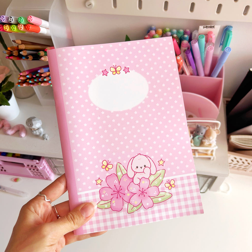 Cherry Blossom pink  A5 notebooks, dotted paper journals