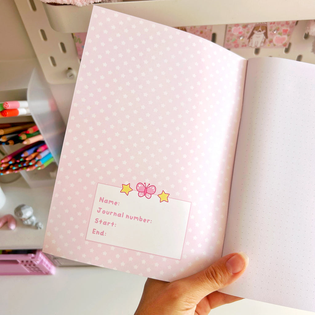 Cherry Blossom pink  A5 notebooks, dotted paper journals