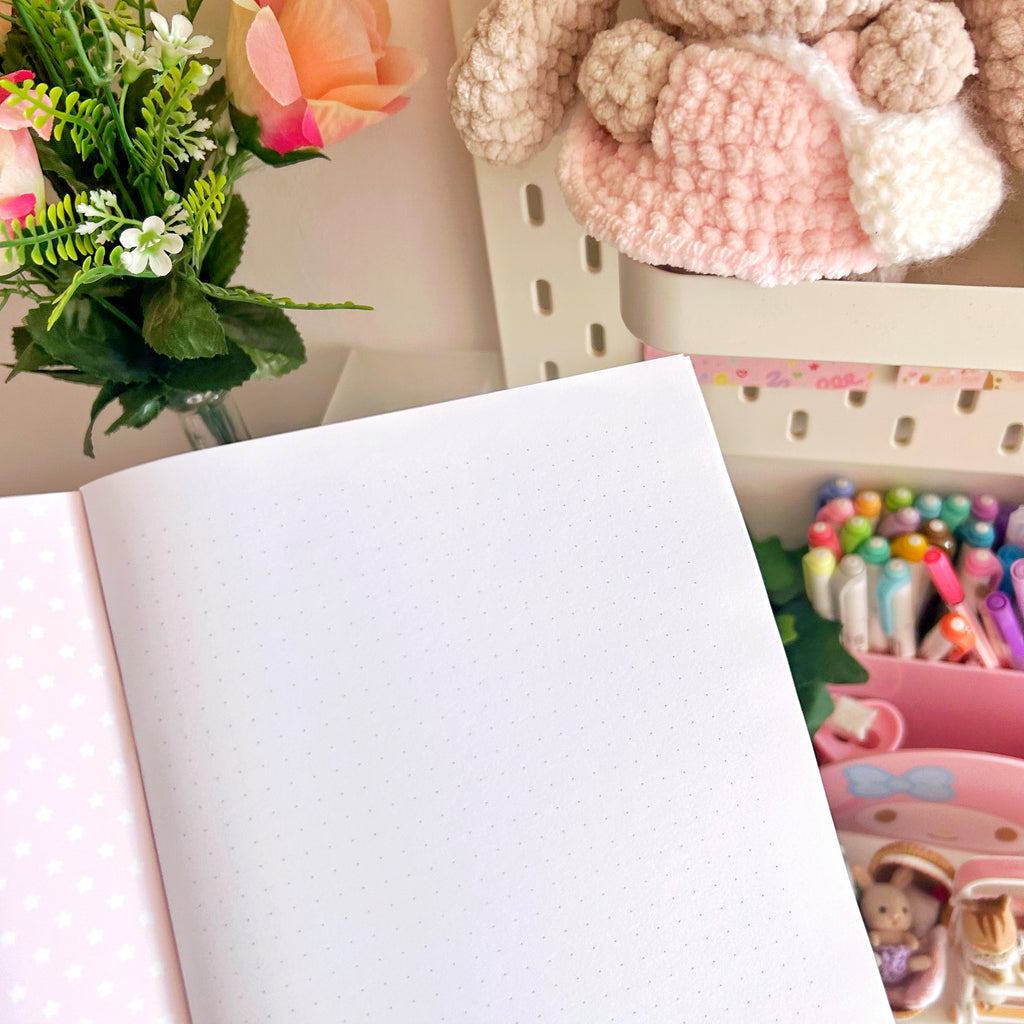 Cherry Blossom pink  A5 notebooks, dotted paper journals