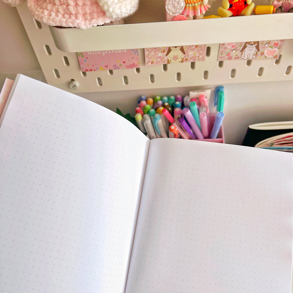 Cherry Blossom pink  A5 notebooks, dotted paper journals