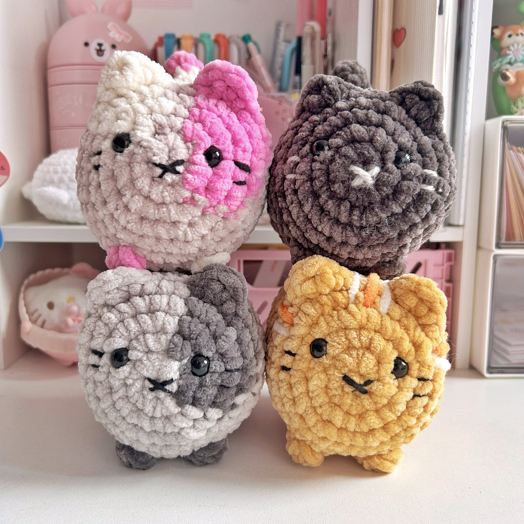 Crochet loaf cats, neutral handmade crochet kitty