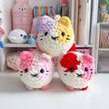 Crochet loaf cats, cream base handmade crochet kitty