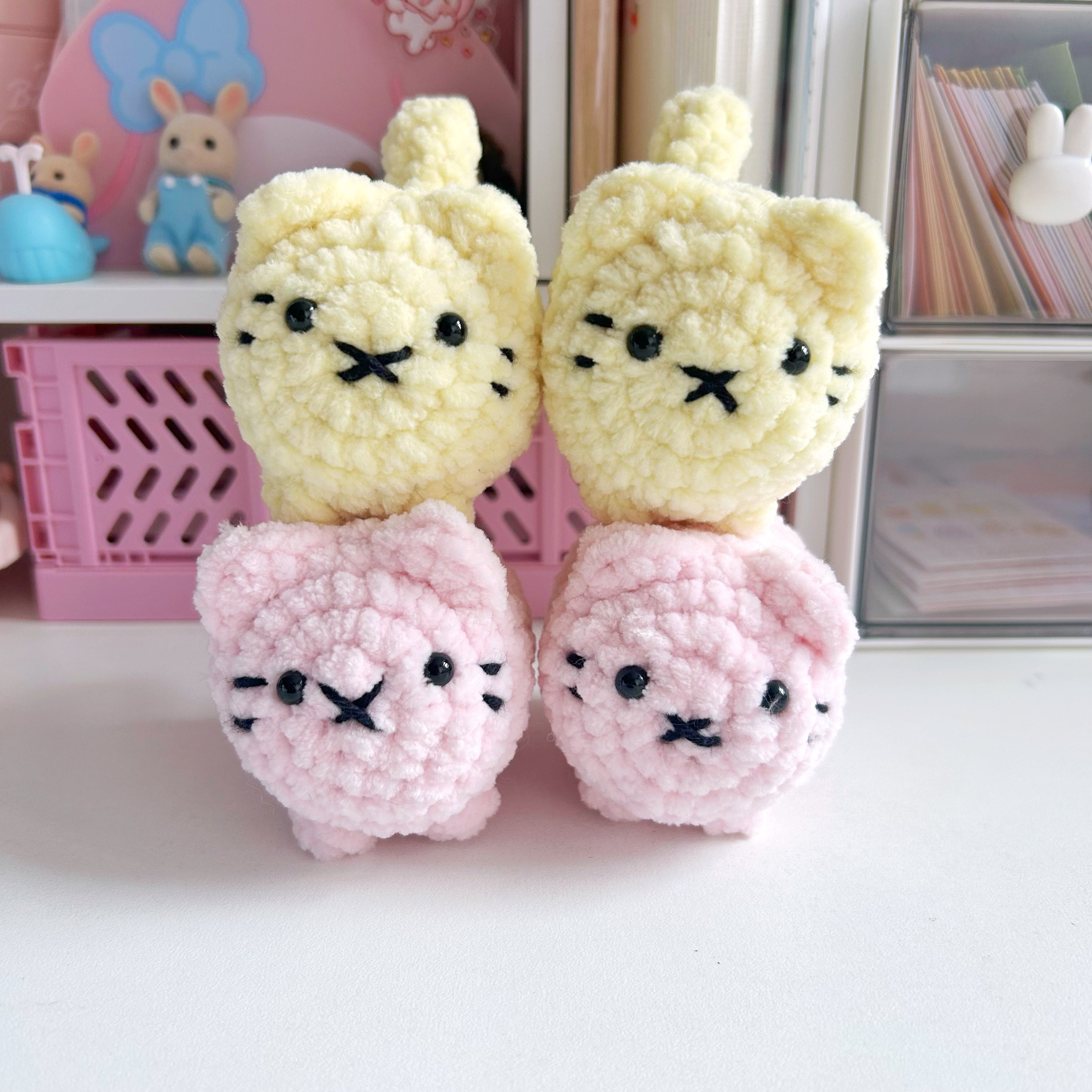 Crochet loaf cats mini,  handmade crochet kitty