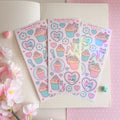 cupcake kitty vinyl holographic sticker sheet