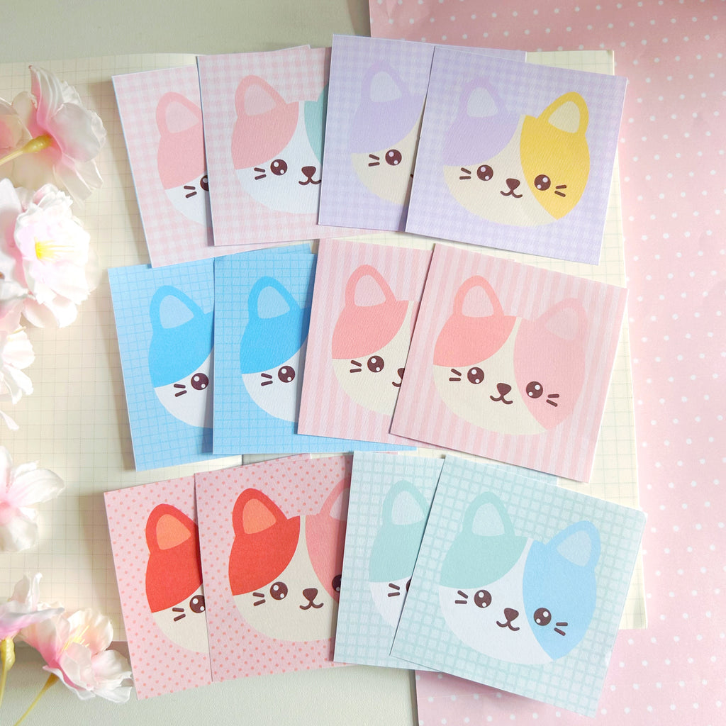 kitty faces memo set, to do list note papers