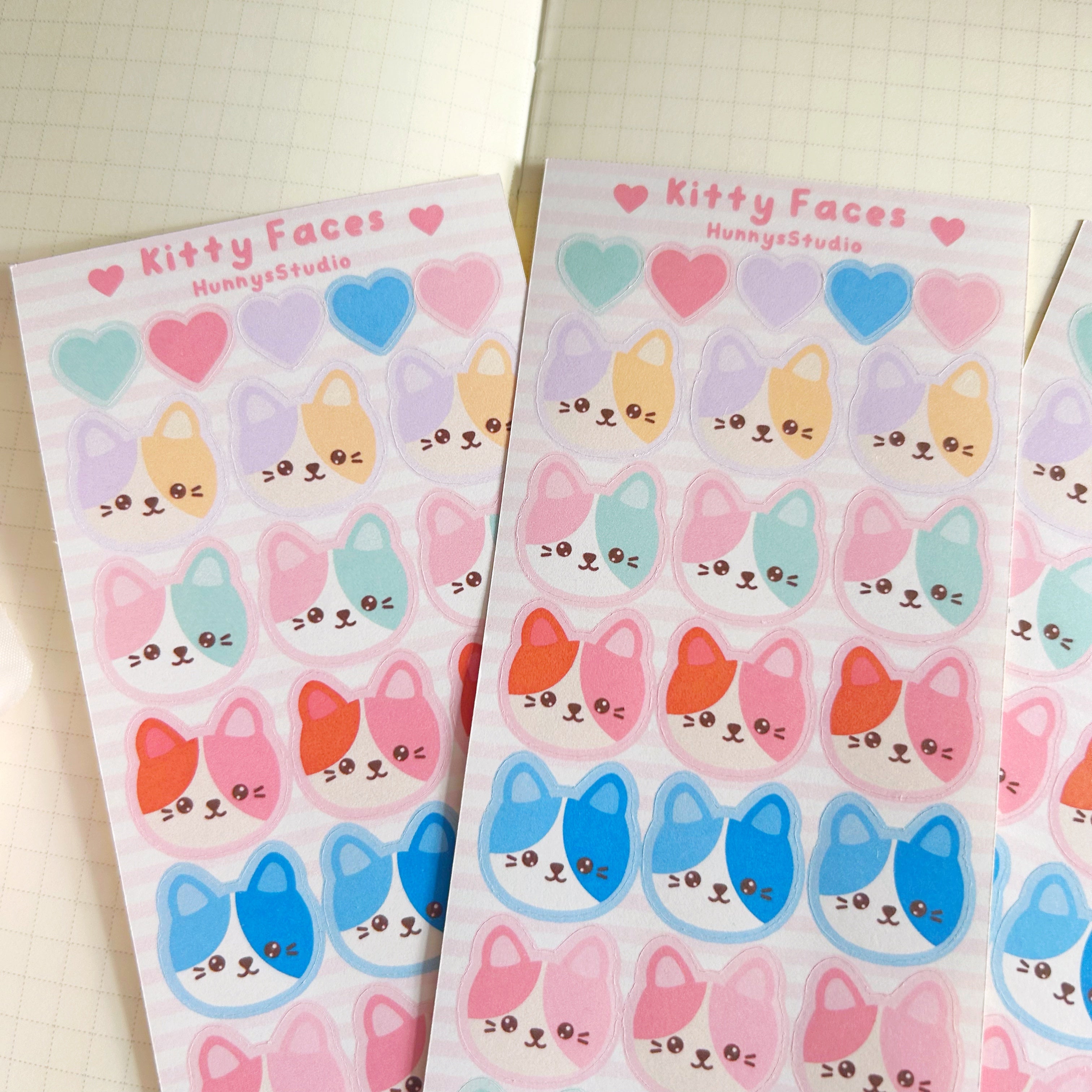kitty faces matte sticker sheet