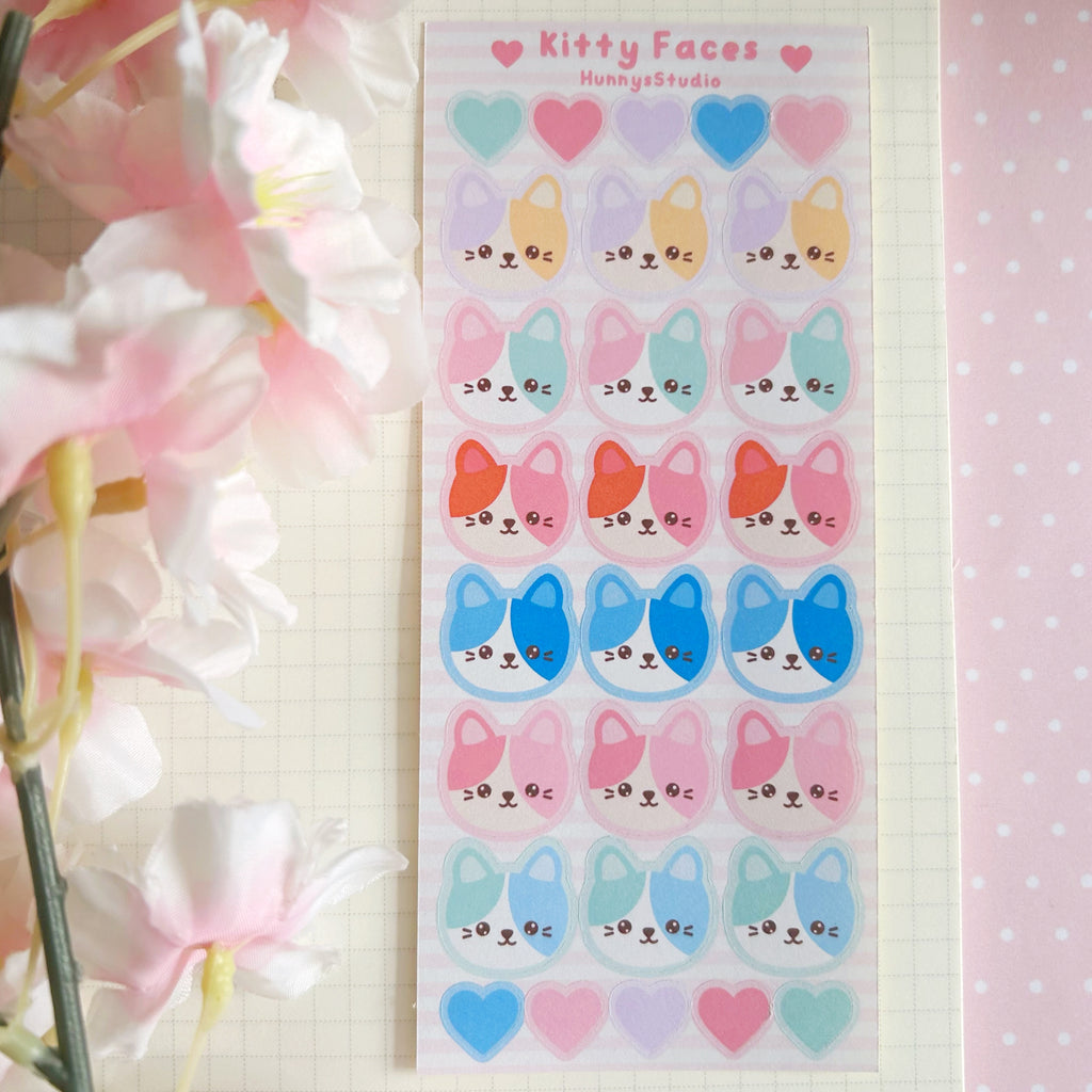 kitty faces matte sticker sheet