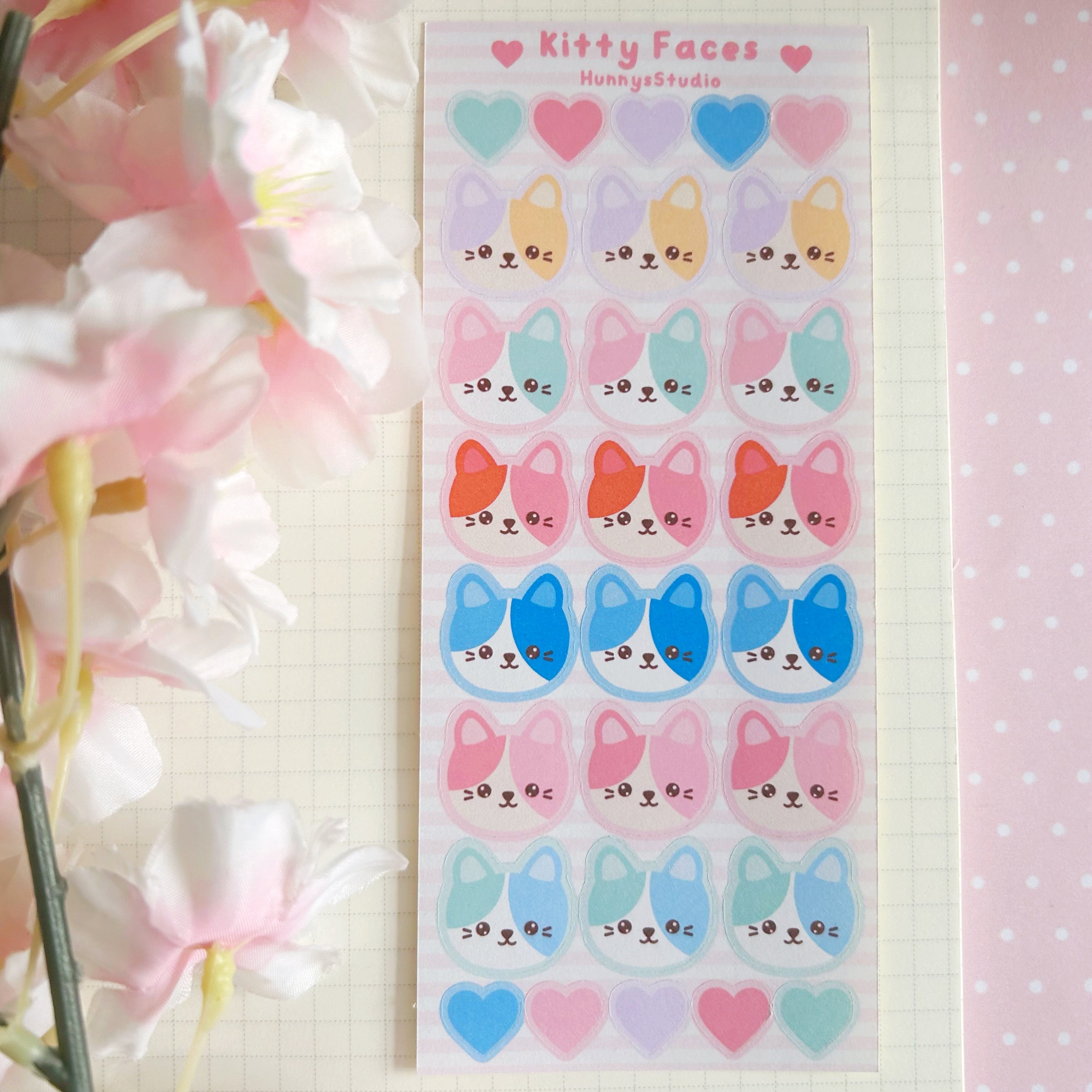 kitty faces matte sticker sheet
