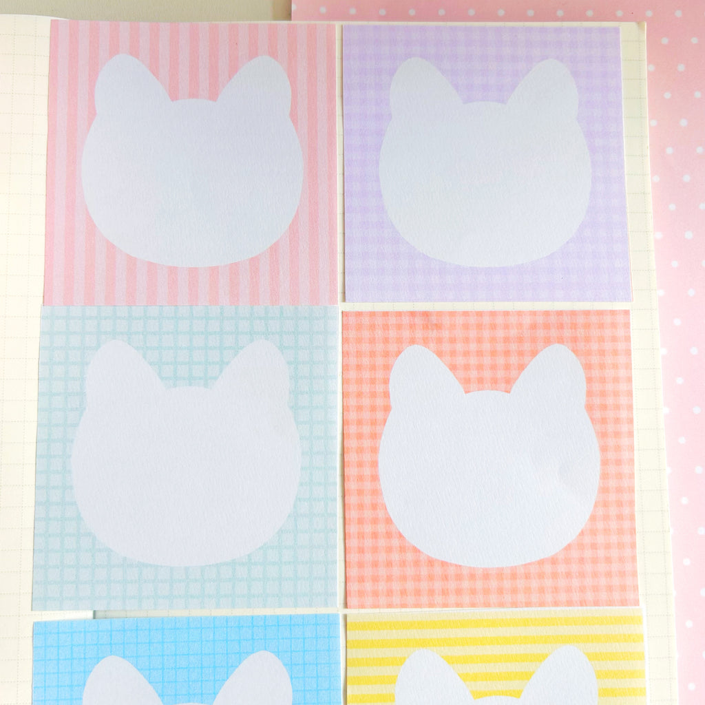 white kitty faces memo set, to do list note papers