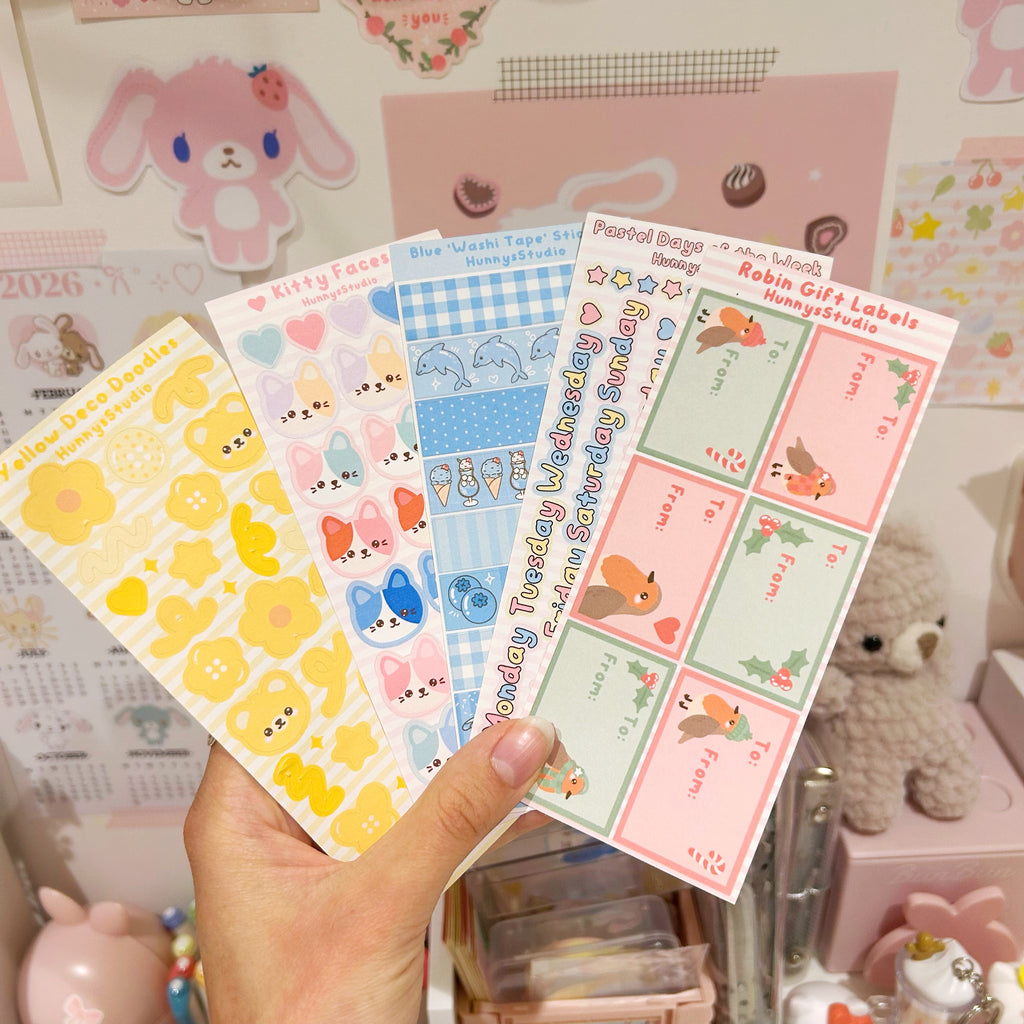 OOPSIE MATTE 5 sticker sheets, imperfect B grade