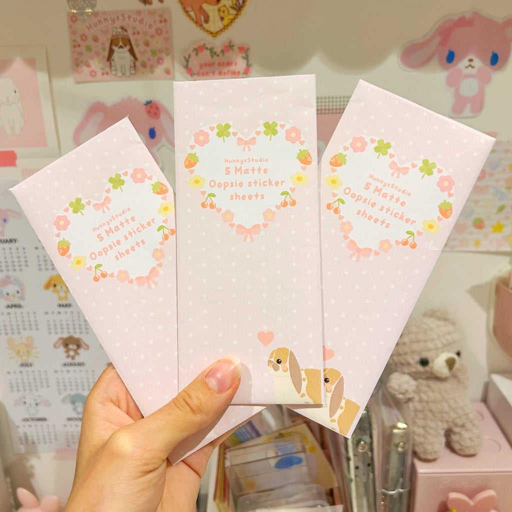 OOPSIE MATTE 5 sticker sheets, imperfect B grade