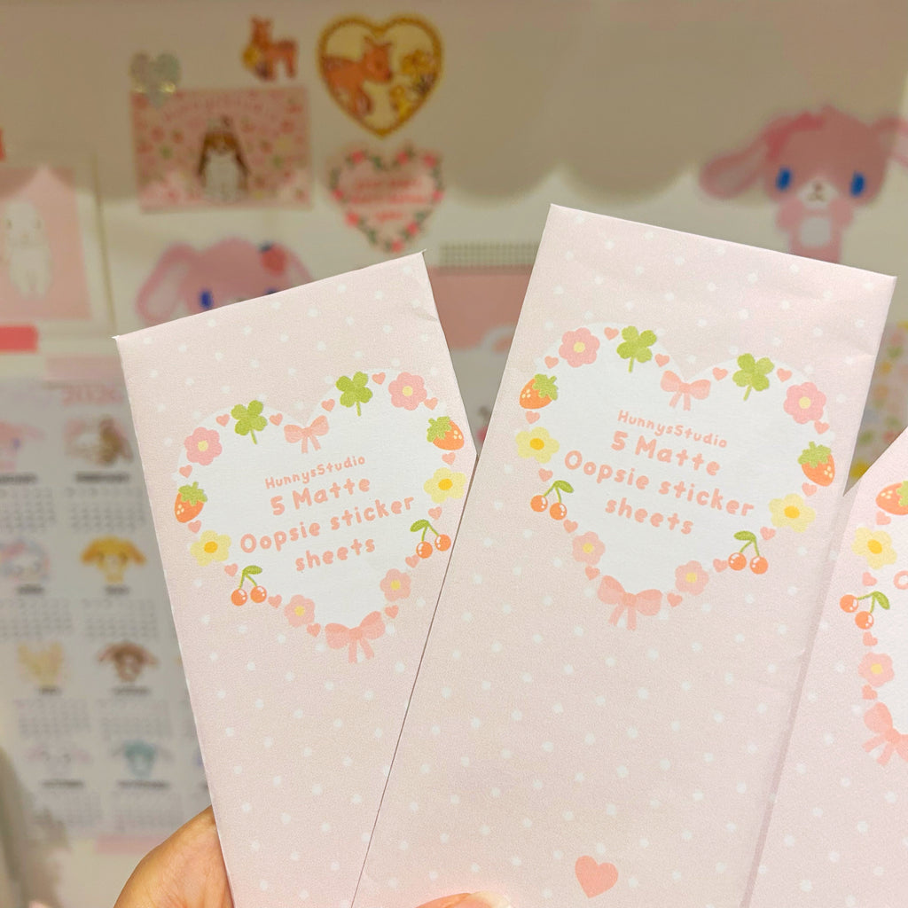 OOPSIE MATTE 5 sticker sheets, imperfect B grade
