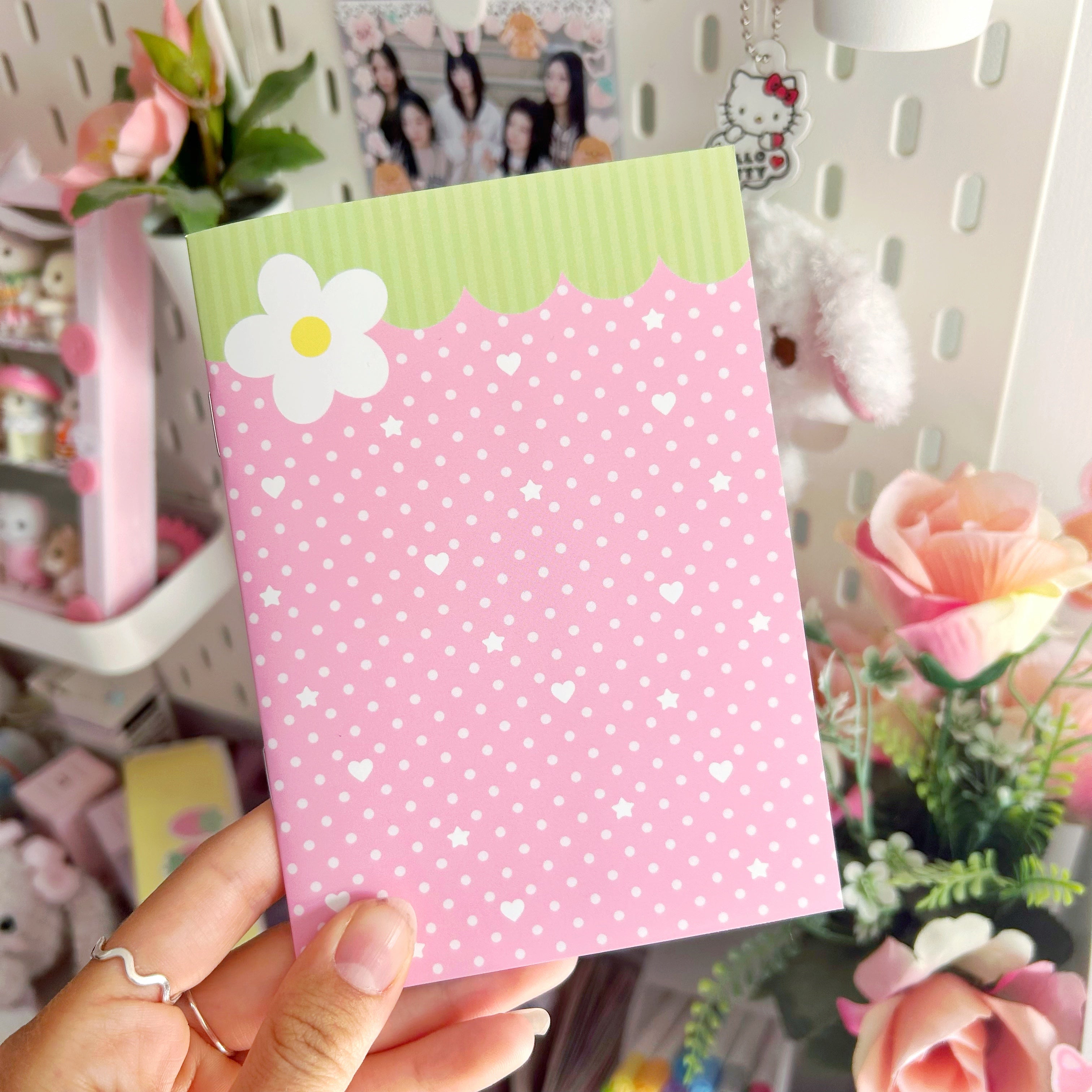 Strawberry A6 notebooks, mini dotted paper journals