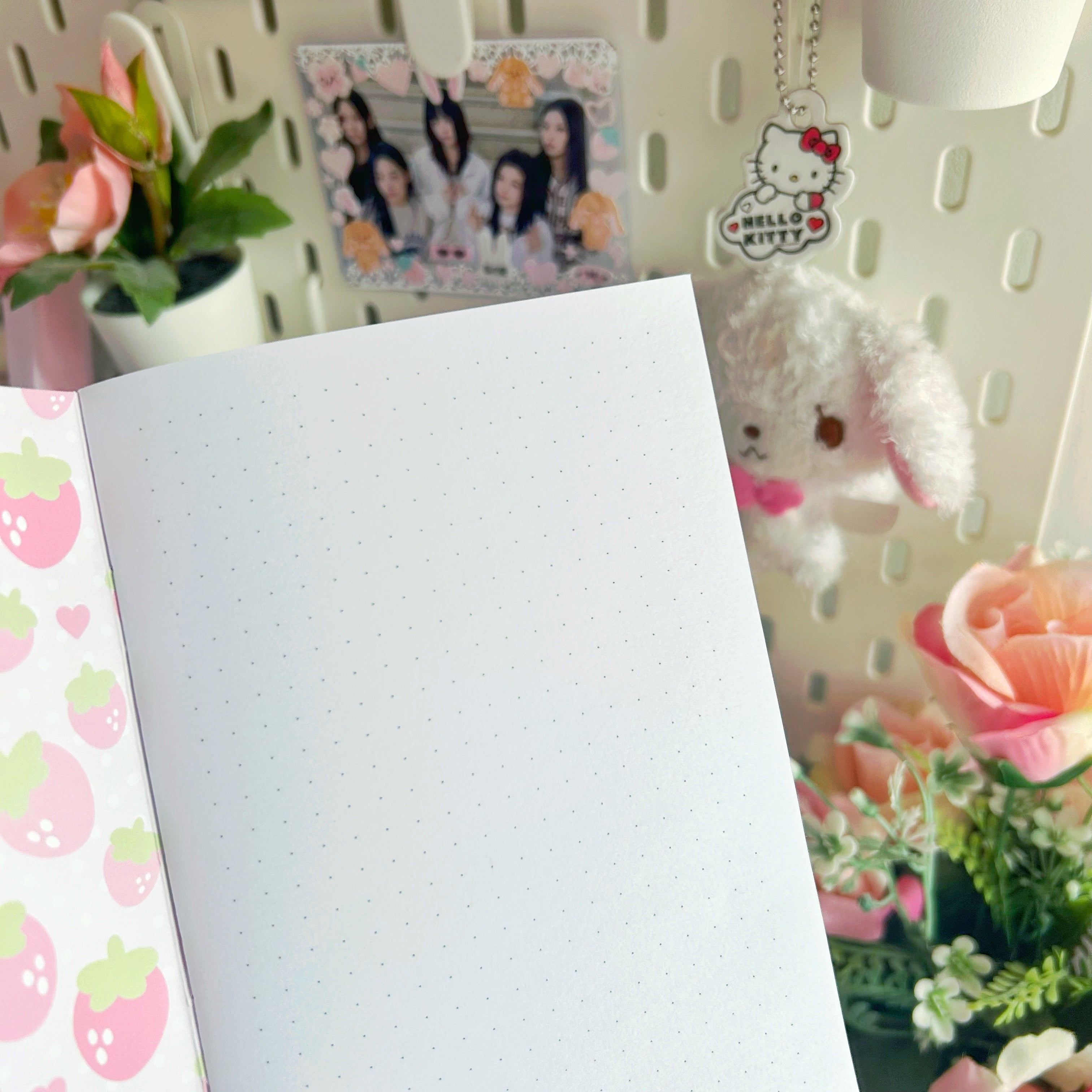 Strawberry A6 notebooks, mini dotted paper journals