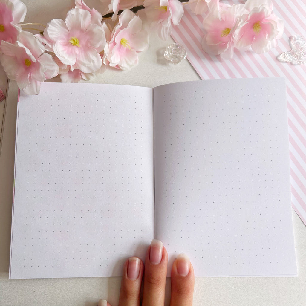 Strawberry A6 notebooks, mini dotted paper journals