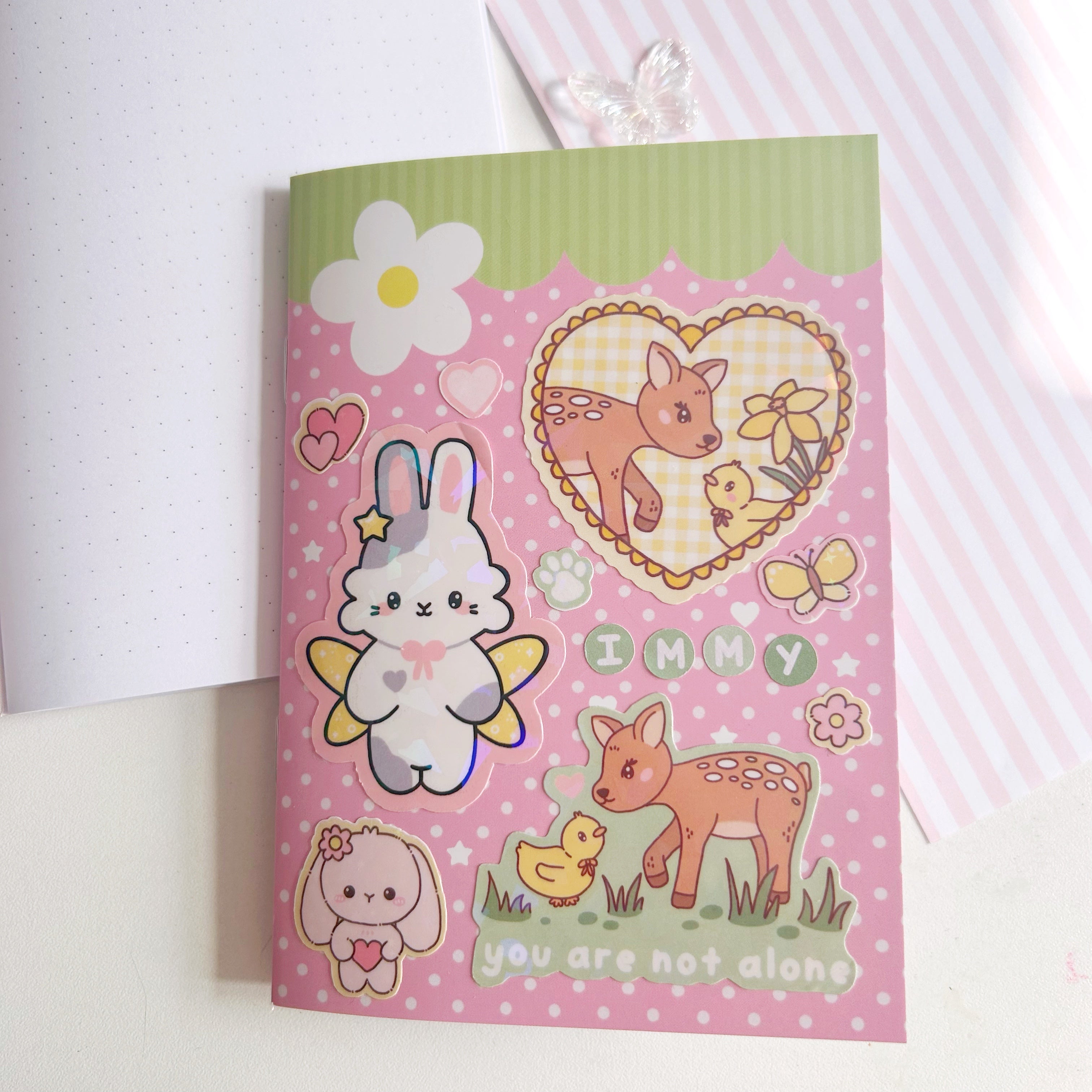 Strawberry A6 notebooks, mini dotted paper journals