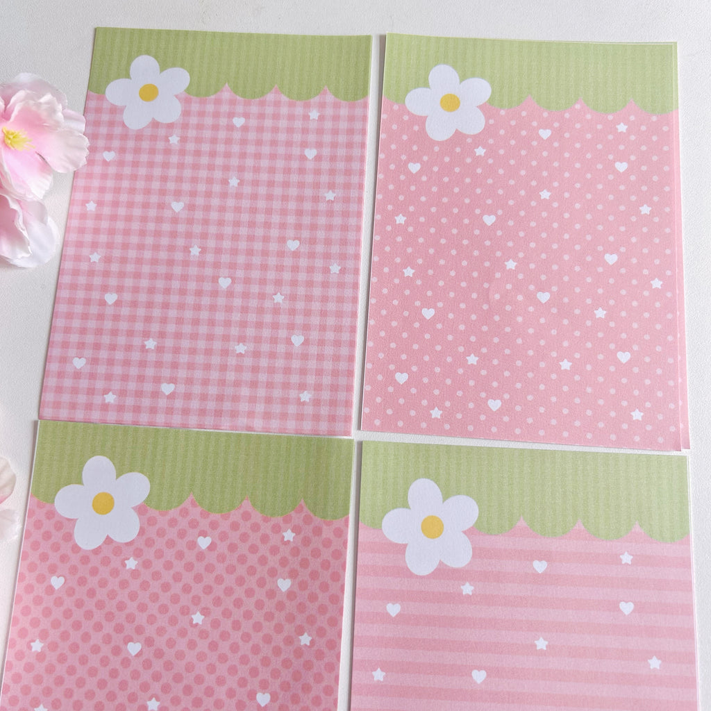 Strawberry A6 memos, pastel memo note papers set of 8
