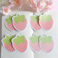 strawberry die cut memo set, pink to do list note papers, set of 8
