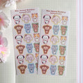 Mini animal buddies vinyl holographic sticker sheet