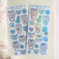 Mabel the cat vinyl holographic sticker sheet
