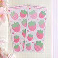 patterned strawberries matte sticker sheet